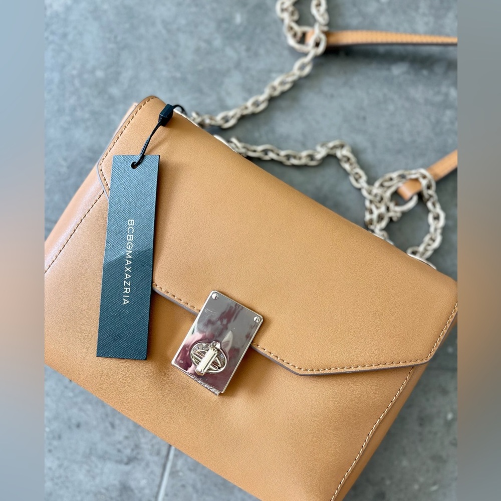 NWT BCBG Cindy Shoulder Bag, Burnt Cognac